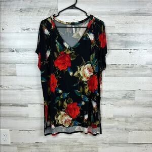 Gorilla Cat Boutique Brand Stretch Floral Slinky Shirt Women’s Size 2X